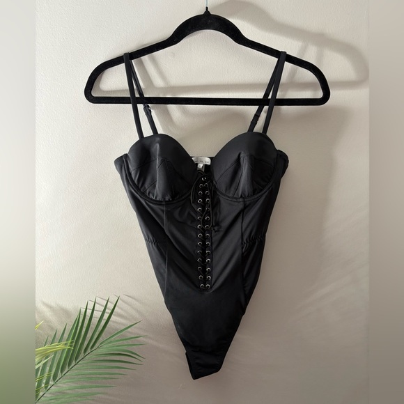 Fleur Du Mal One Piece Lace Up Bullet Swimsuit - Picture 4 of 8